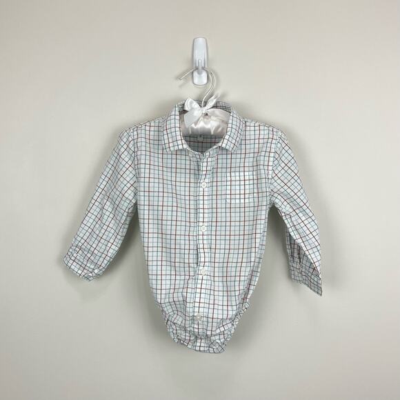 Janie and Jack Baby Plaid Poplin Bodysuit 12-18 Months - Picture 1 of 5